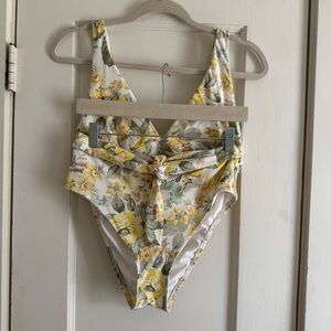 Antonio Melani Yellow Floral Print Bikini Set Medium